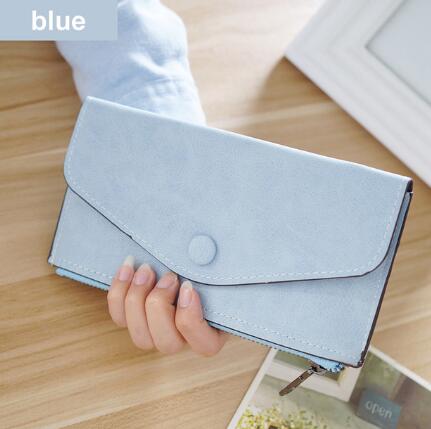 matte leather women's wallet zipper bag vintage female wallet purse fashion card holder phone pocket long women wallet