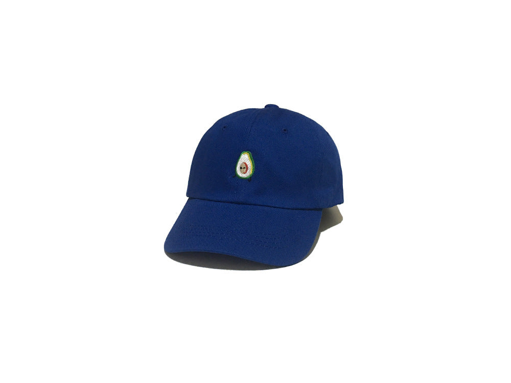 Avocado Baseball Cap With Embroidered Expression Casual Soft Top Style Curved Brim Cap