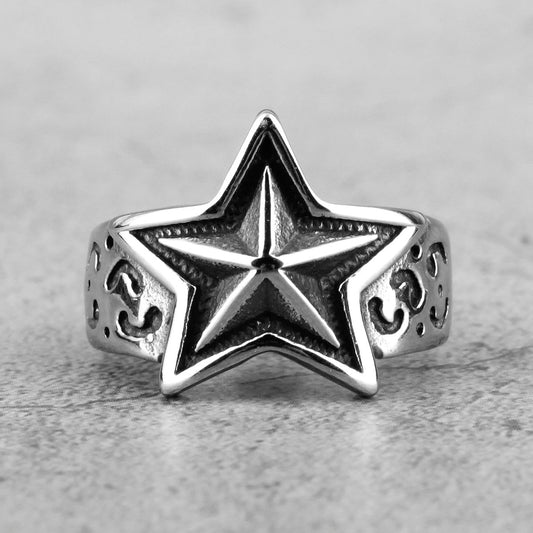 Stainless Steel Ring Men And Women Star Jewelry