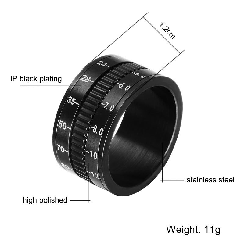 European And American Stainless Steel Rotatable Camera Ring Men