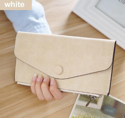 matte leather women's wallet zipper bag vintage female wallet purse fashion card holder phone pocket long women wallet