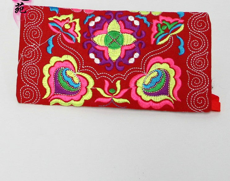 Women Ethnic Handmade Embroidered Wristlet Clutch Bag Vintage Purse Wallet