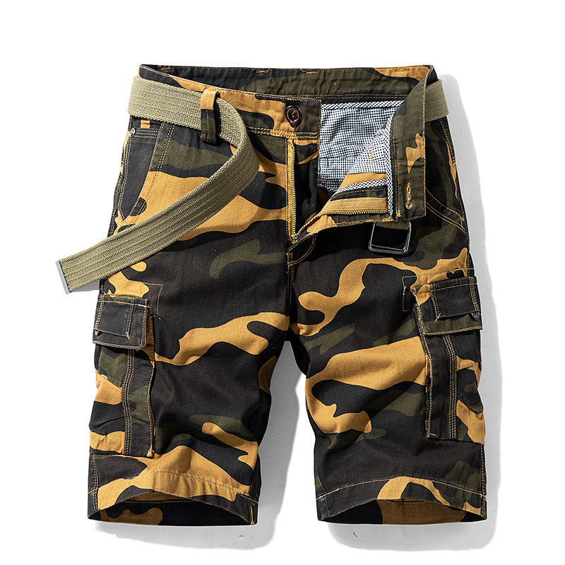 Camouflage Overalls Five-Point Pants Loose Breathable Casual Shorts Men