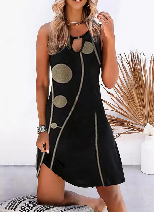 Polka Dot Print Sleeveless Dress Women