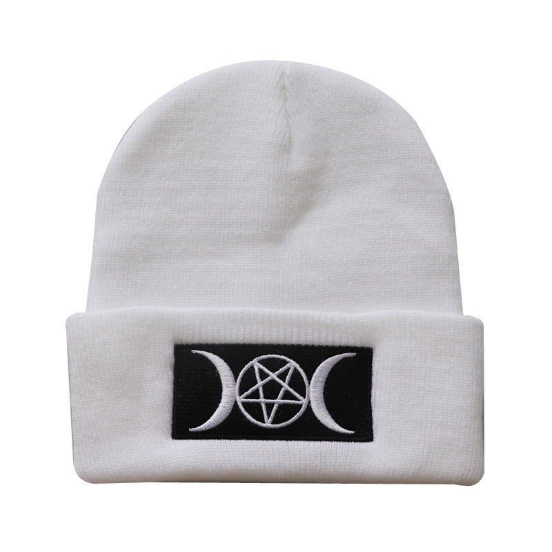 European and American Star Trend GOTH Beanie Embroidery Knitted Hat
