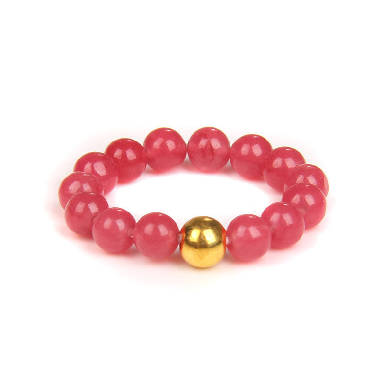 4mm Natural Stone Beads Elastic Ring Women