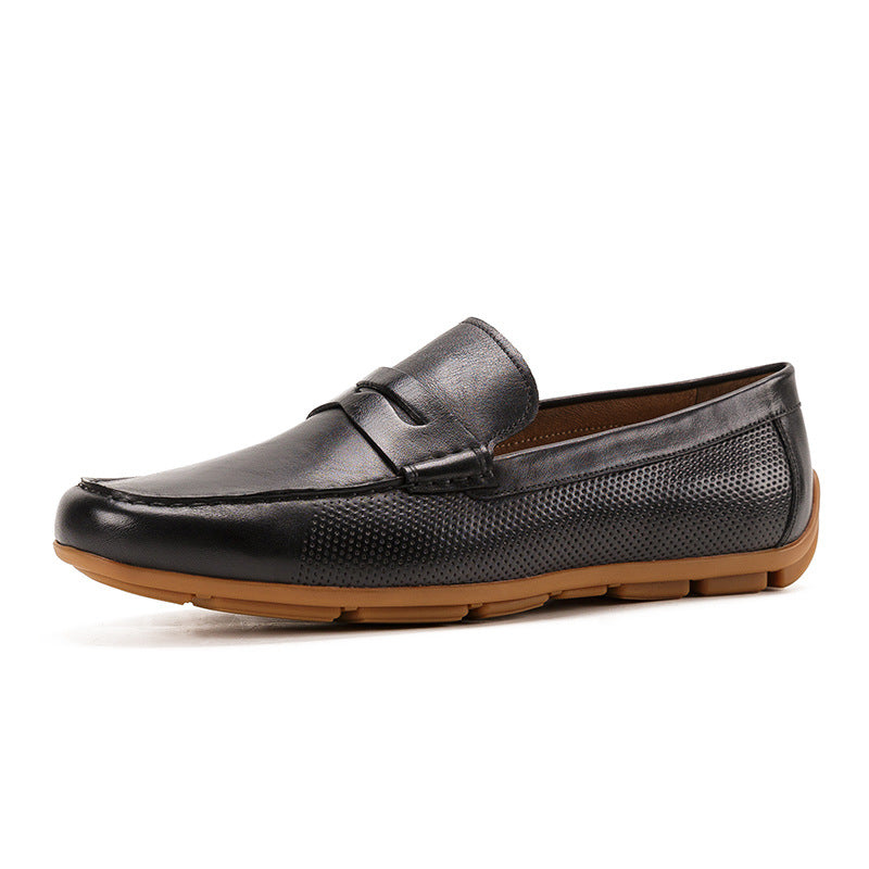 Men's Driving Shoes Breathable Cowhide Foot Loafers Men