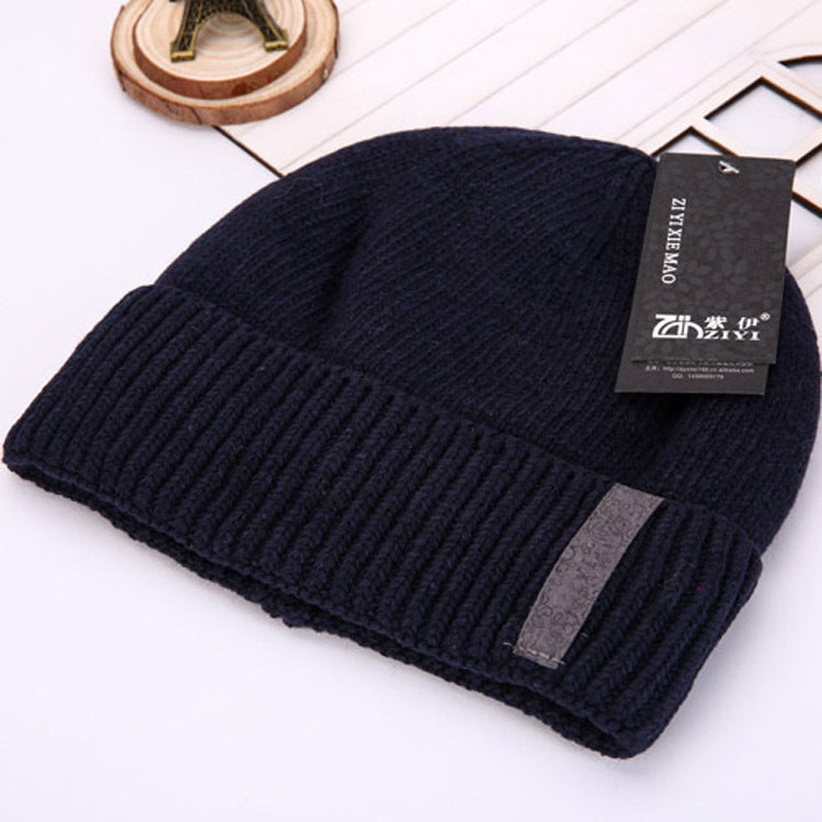 Plus velvet thick double layer men's wool hat