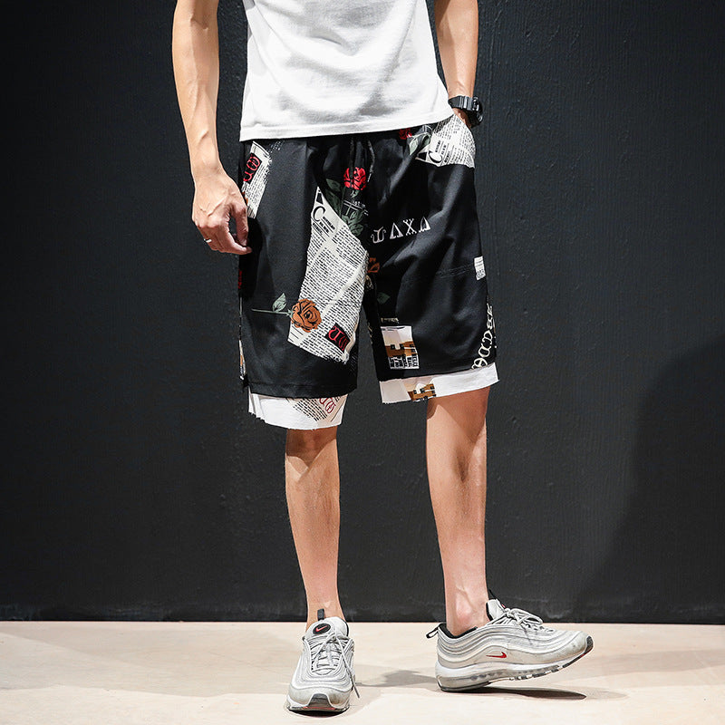 Floral shorts men's beach pants