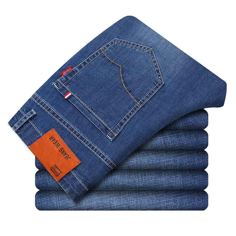 Men's straight-leg slim-fit jeans