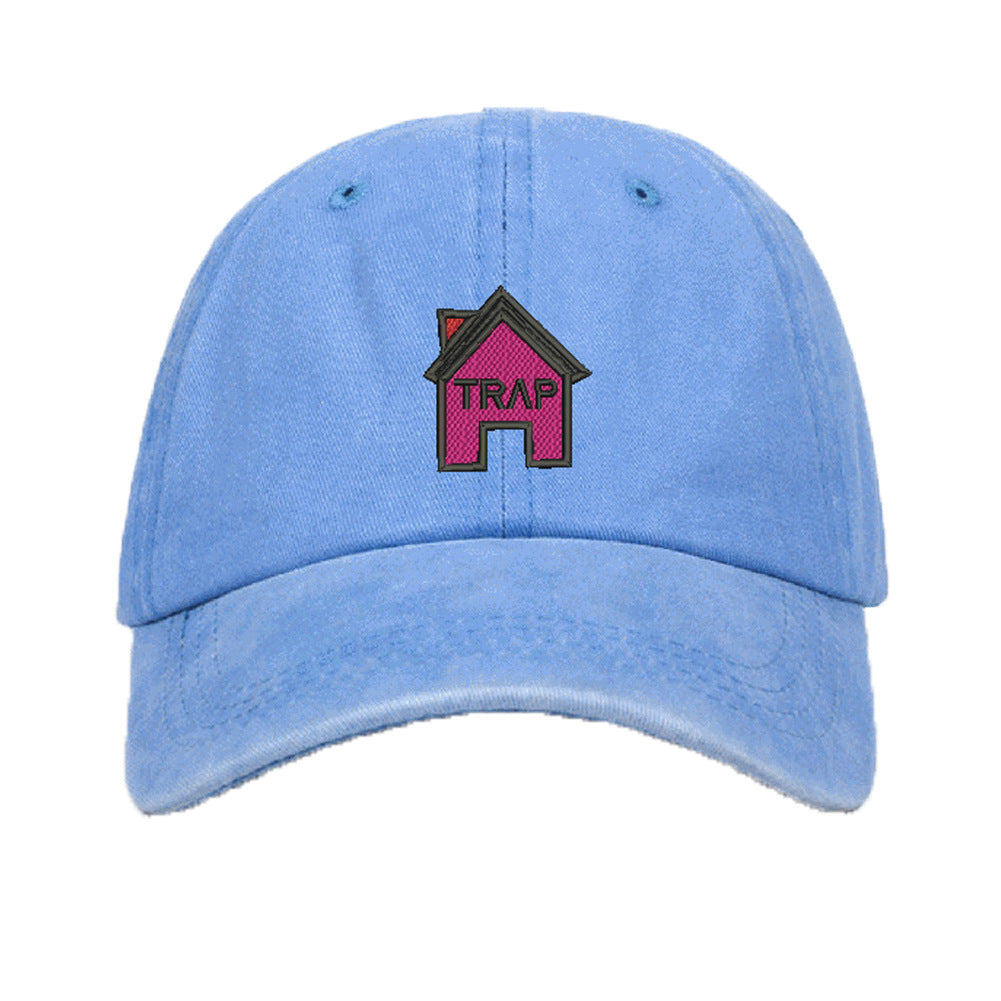 Washed cotton Trap House embroidered baseball cap