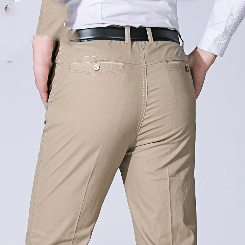 Casual Pants Straight Loose High Waist Deep Crotch Middle-aged Men's Pants