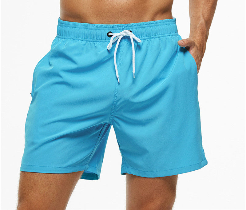 Beach Pants Solid Color Quartered Men's Casual Shorts