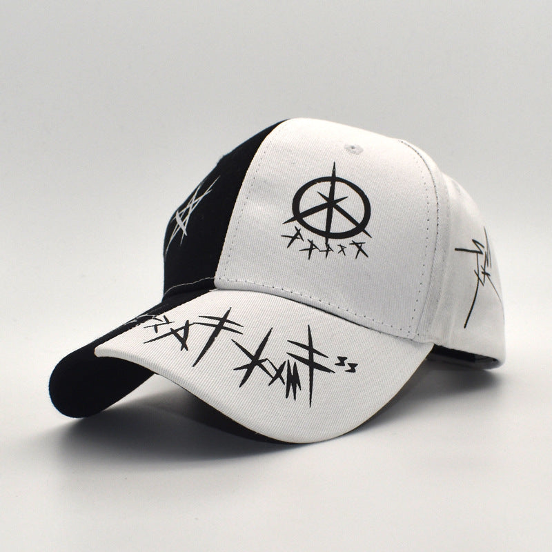 Black And White Color Matching Graffiti Baseball Cap