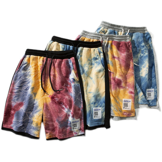 Summer New Tie-Dye Shorts Men S Drawstring Loose Print Trend