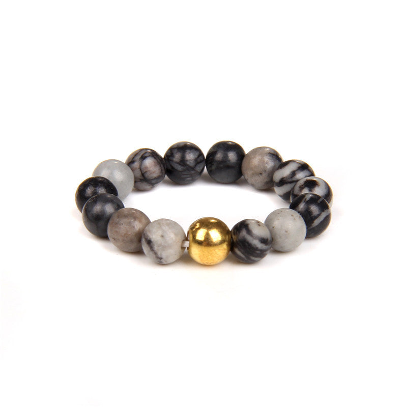 4mm Natural Stone Beads Elastic Ring Women