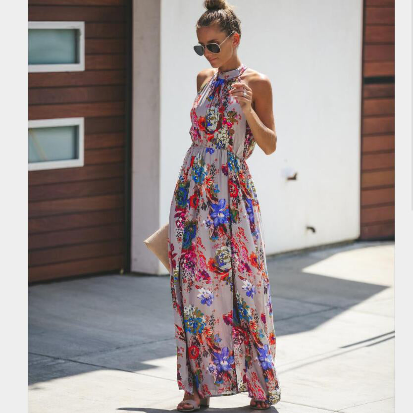 Long Skirt Casual Printed Dress Women