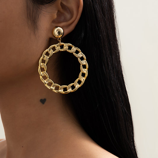 Personality Fashion Hollow Ring Earrings Women