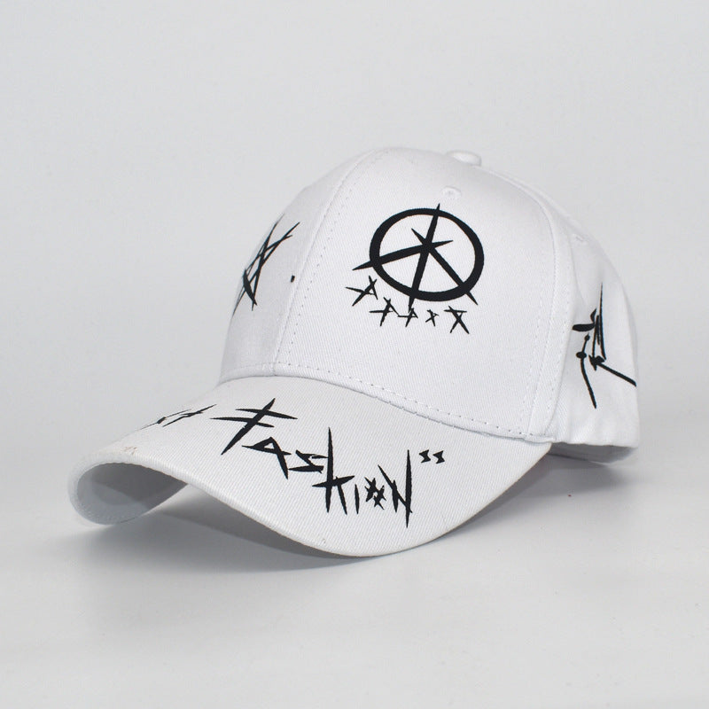 Black And White Color Matching Graffiti Baseball Cap