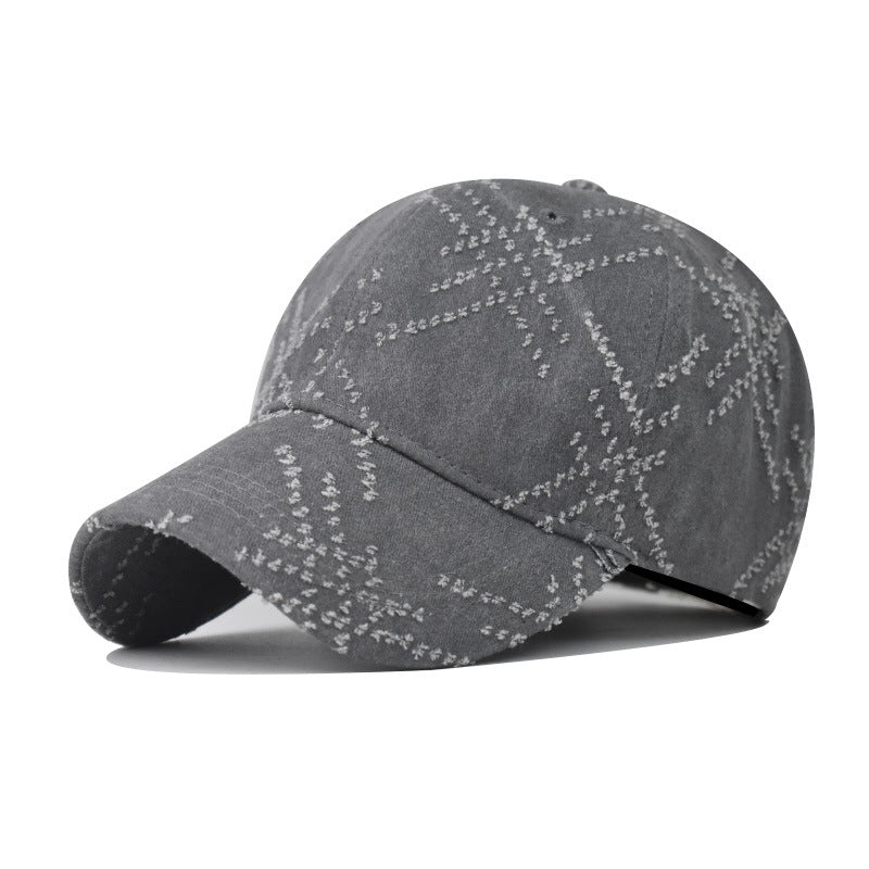 Fashion Washed Cotton Denim Baseball Cap With Holes