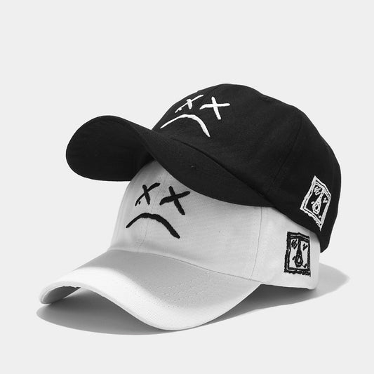 Crying Face Embroidery Baseball Cap Men And Women Outdoor Leisure Sun Protection Cap