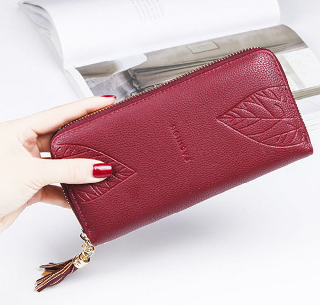 Ladies Long Leather Multifunctional Leather Wallet