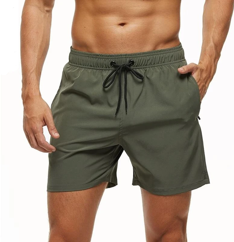 Beach Pants Solid Color Quartered Men's Casual Shorts