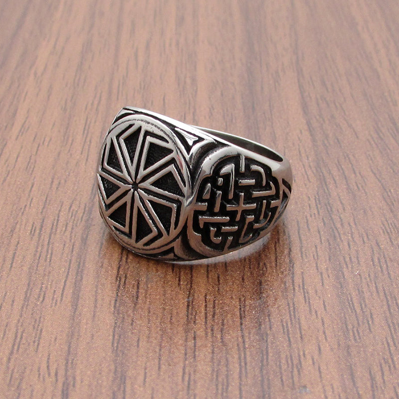 Personalized Retro Nordic Viking Mens Titanium Steel Ring