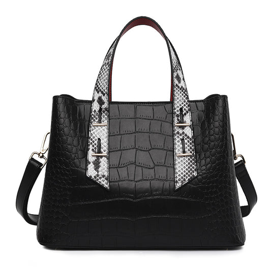 Leather Texture Ladies Handbag Large Capacity One-shoulder Tote Bag