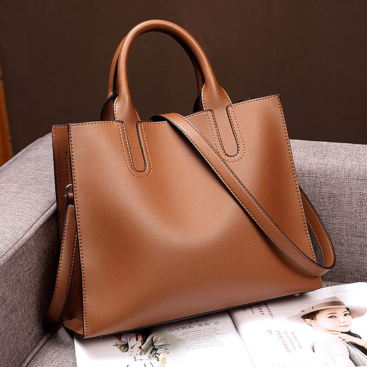 Handbag Large Capacity One Shoulder Messenger Bag Genuine Leather Ladies