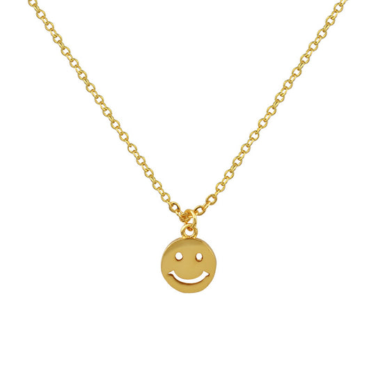 Fashion Round Necklace Hollow Smiley Necklace For Men And Women