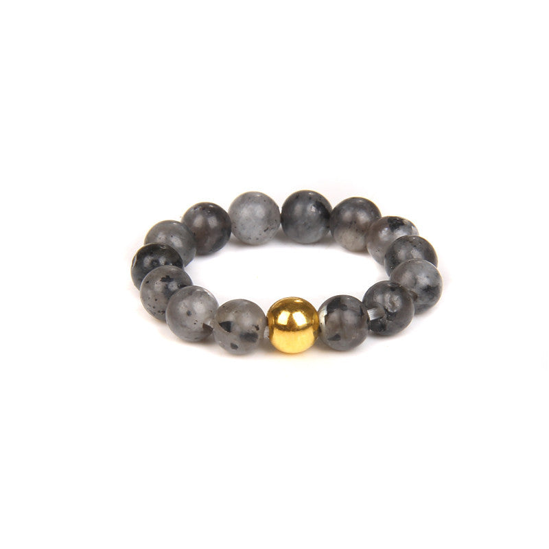 4mm Natural Stone Beads Elastic Ring Women