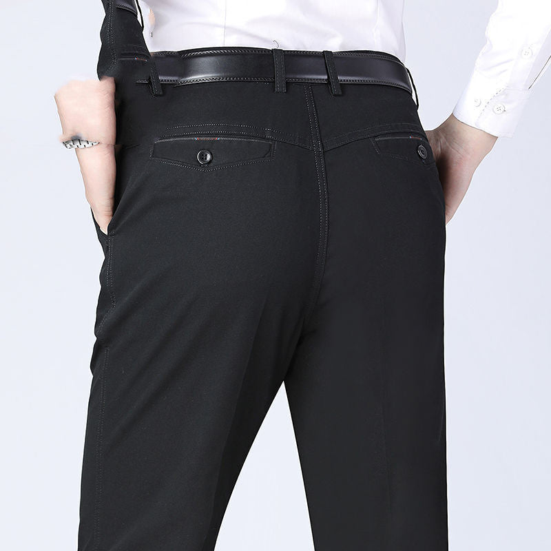 Casual Pants Straight Loose High Waist Deep Crotch Middle-aged Men's Pants