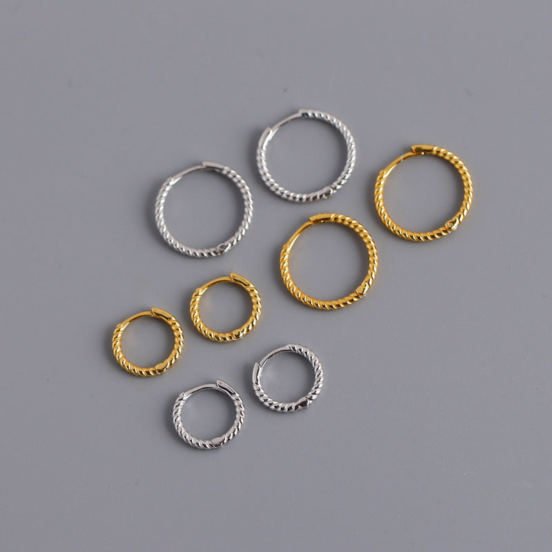 Geometric Ring Circle Twist Ear Buckle Earrings Women