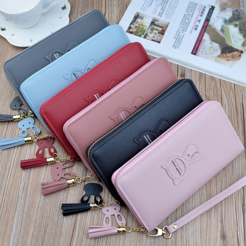 Female Zipper Tassel Fashion Wallet Large Capacity Wallet Mobile Phone Bag