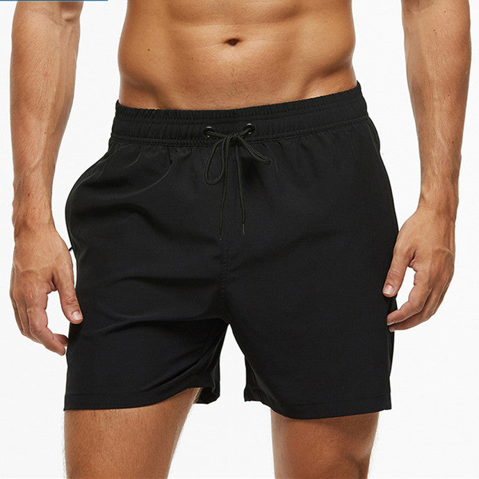 Beach Pants Solid Color Quartered Men's Casual Shorts