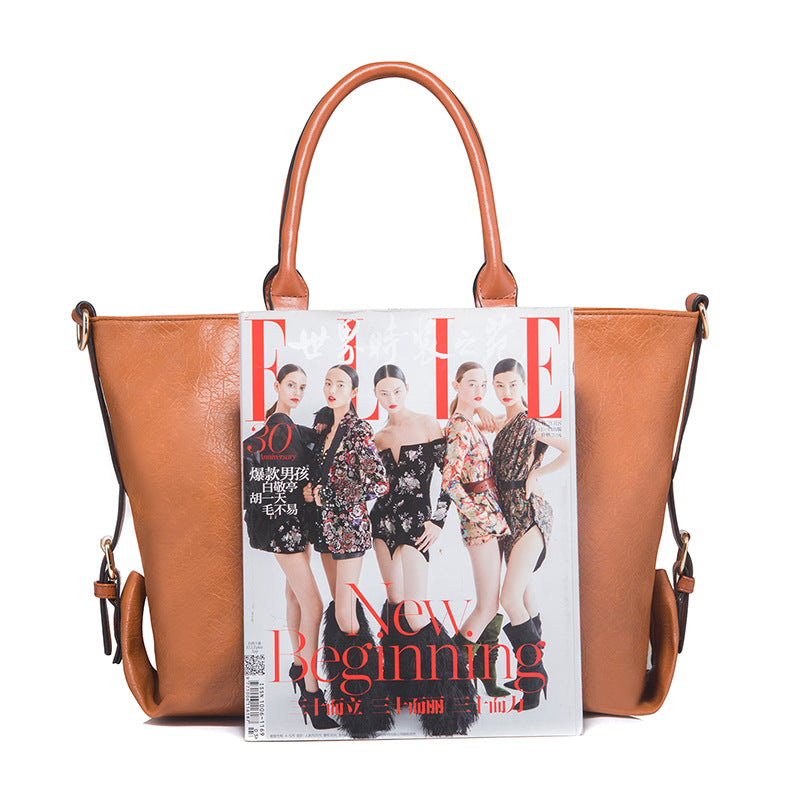 Large-capacity Leather Shoulder Bag For Ladies