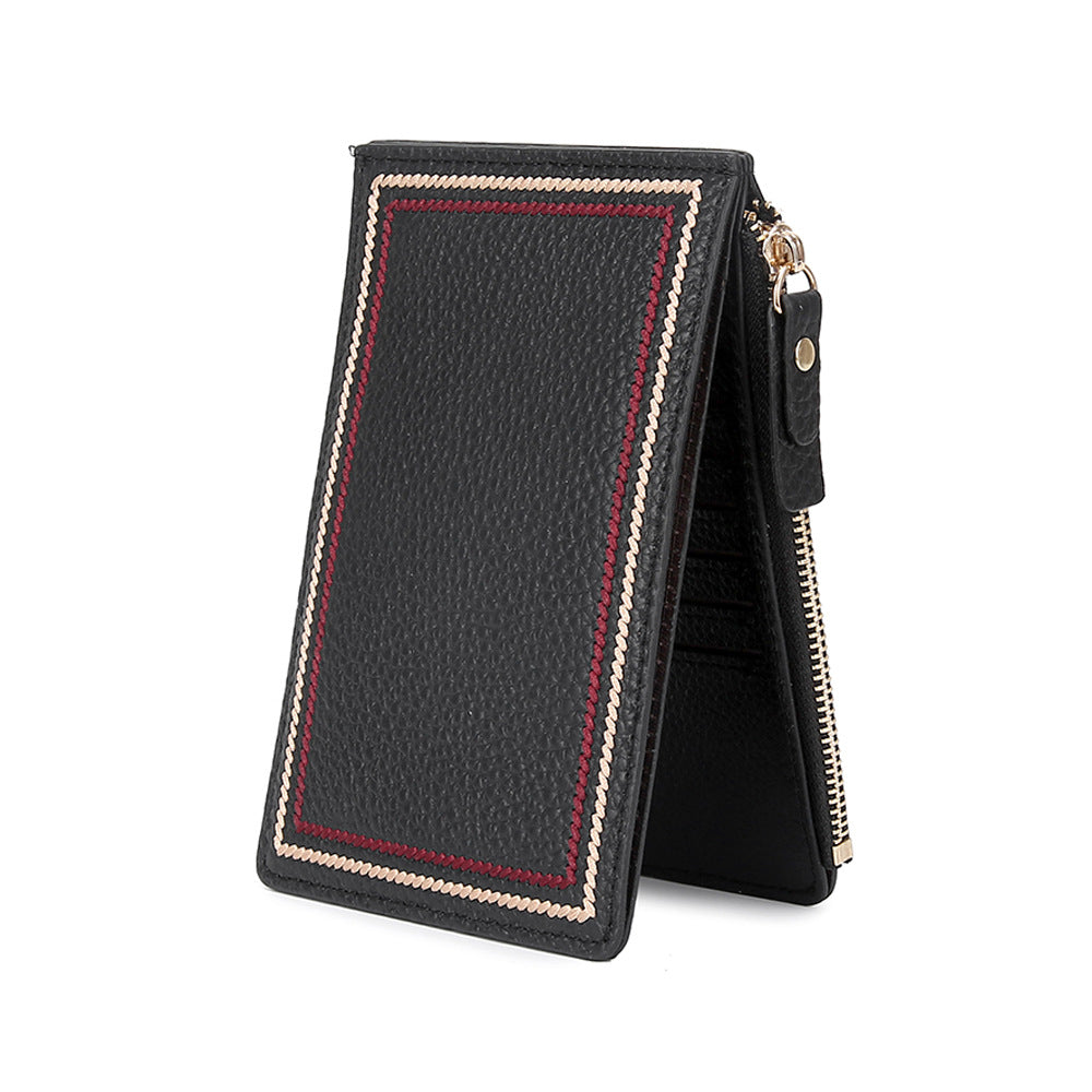 Leather Wallet Compact Ultra-thin Ladies Short