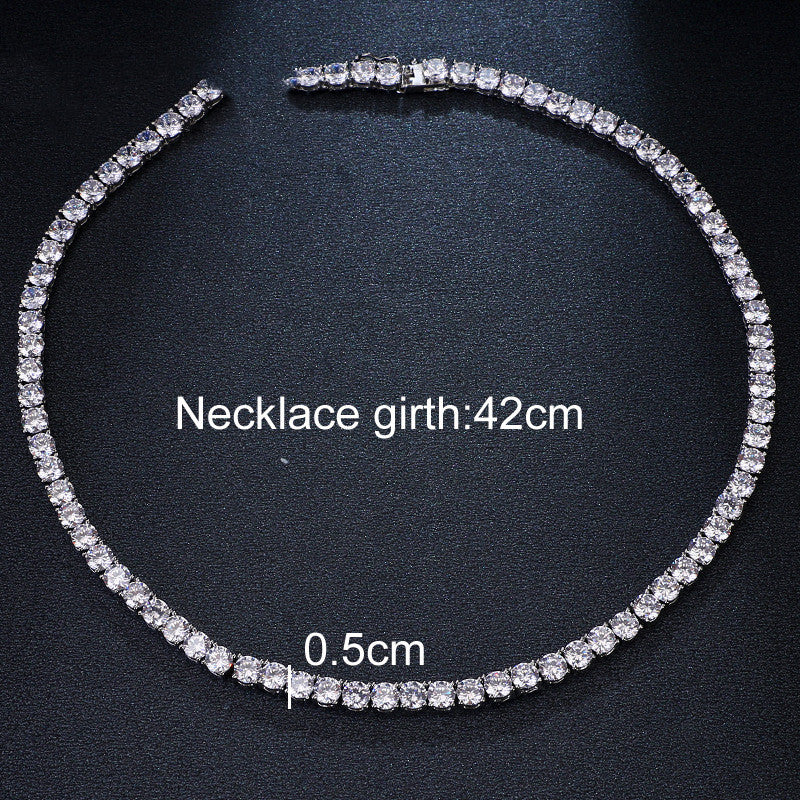 Fashion Temperament Round Zircon Necklace Women