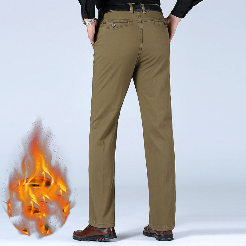 Casual Pants Straight Loose High Waist Deep Crotch Middle-aged Men's Pants