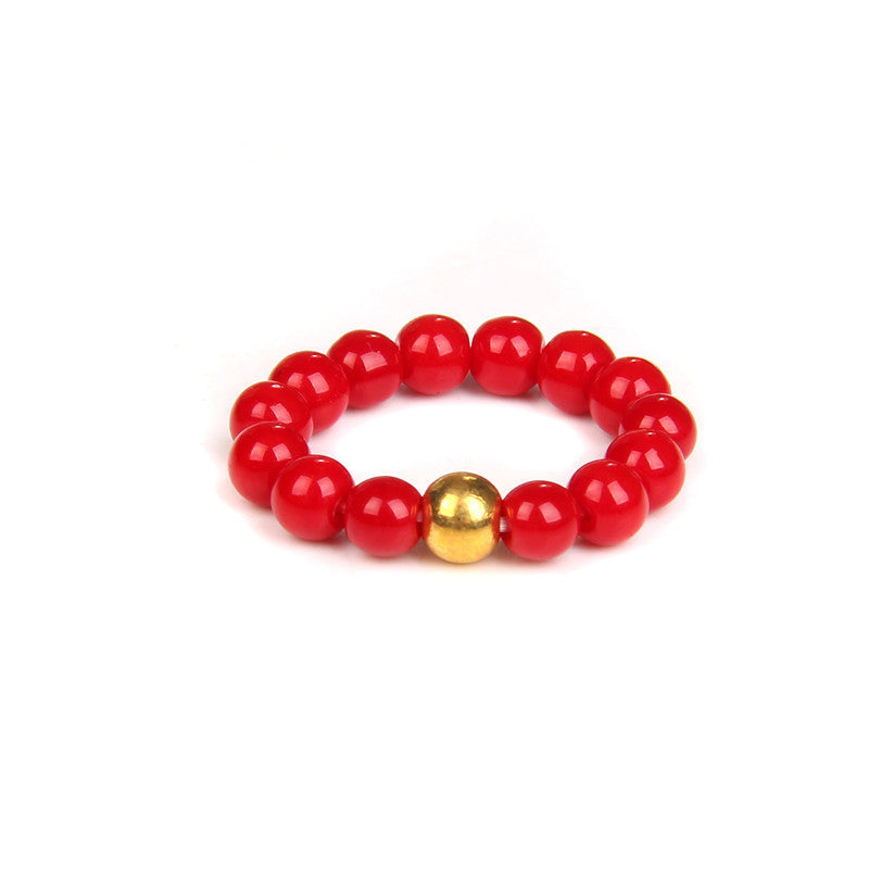 4mm Natural Stone Beads Elastic Ring Women