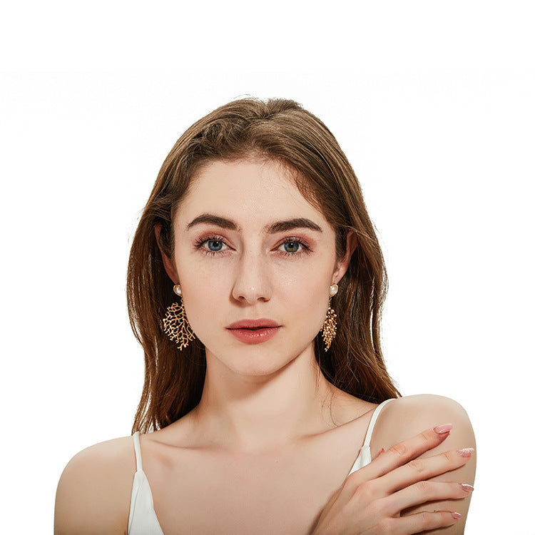 Coral Shape Alloy Earrings Earrings Women