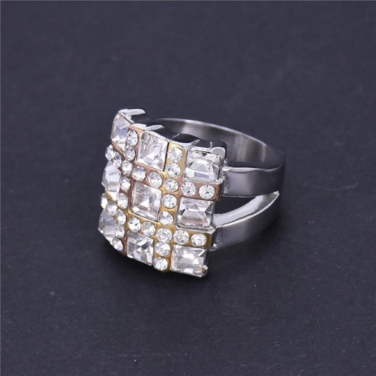 Diamond Casting Womens Stainless Steel Ring