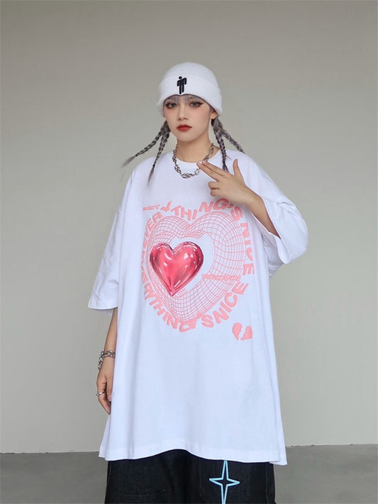 Tide Brand Love Printed Short-sleeved T-shirt Women