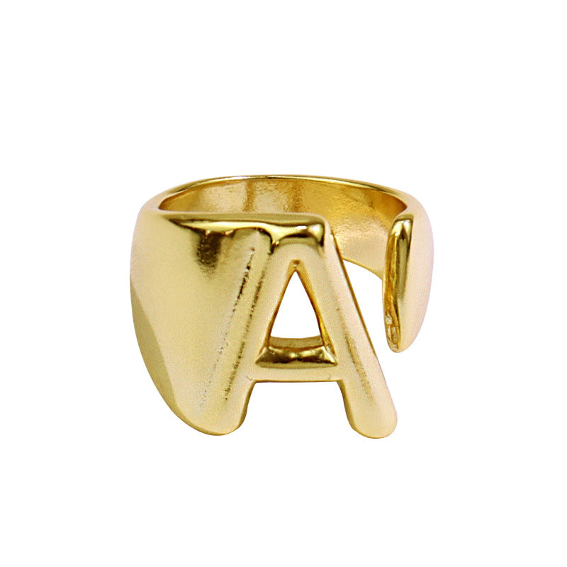 Fashion Trend 26 English Alphabet Ring Women