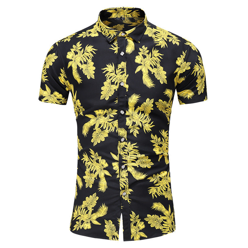 Summer Men's Short-sleeved Floral Shirt Fashion Casual Printing Plus Size Shirt For Men