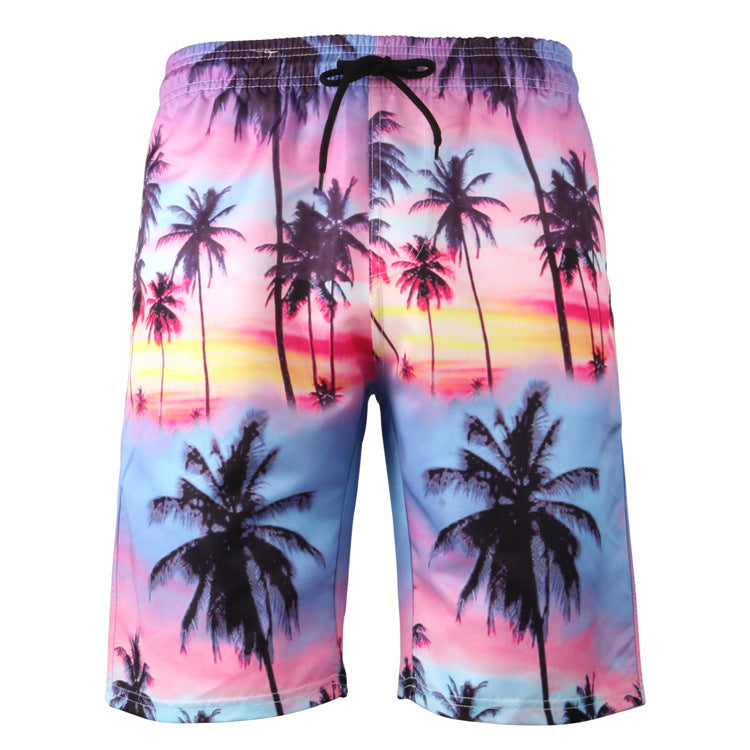 Men's Beach Pants Printed Casual Sports Pants Creative Shorts Amazon