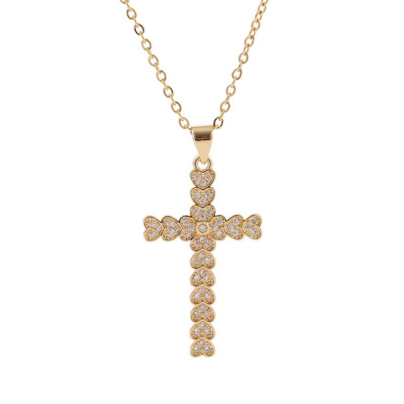 Zircon Cross Necklace Women