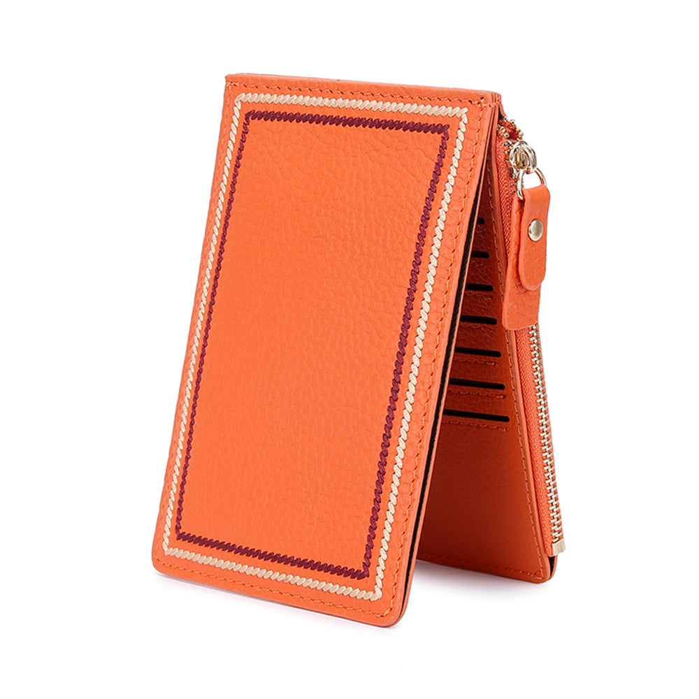 Leather Wallet Compact Ultra-thin Ladies Short