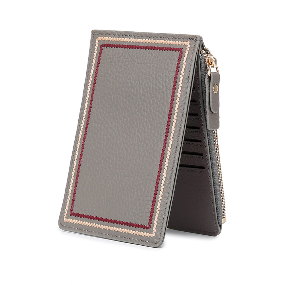 Leather Wallet Compact Ultra-thin Ladies Short